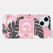 Coques Case-Mate iPhone Hibiscus tropical Manogramme (Verso (horizontal))