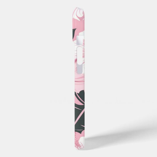 Coques Case-Mate iPhone Hibiscus tropical Manogramme (Verso / Gauche)