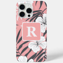 Hibiscus tropical rose personnalisé Monogramme