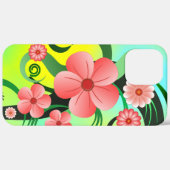 Coques Case-Mate iPhone Hibiscus tropical rose vert et jaune (Retour (horizontal))