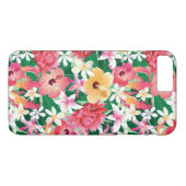 Coques Case-Mate iPhone Hibiscus tropicaux Schéma floral 2 (Dos (Horizontal))
