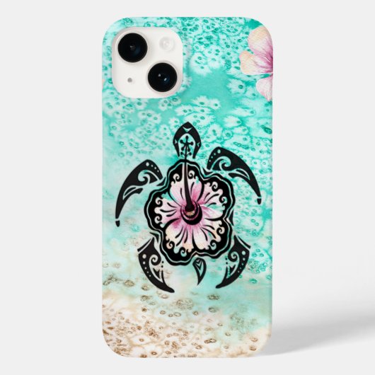 Coques Case-Mate iPhone Hibiscus Turtle (Verso)