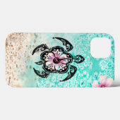 Coques Case-Mate iPhone Hibiscus Turtle (Verso (horizontal))