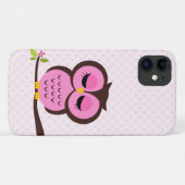 Coques Case-Mate iPhone Hibou assez rose (Dos (Horizontal))