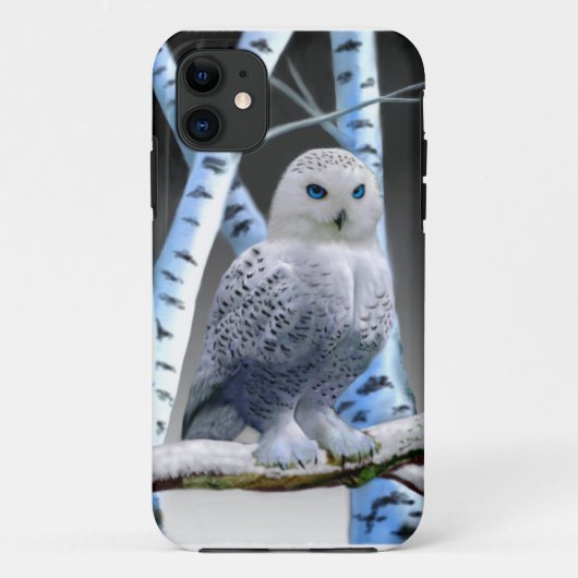COQUES Case-Mate iPhone HIBOU AUX YEUX BLEUS DE NEIGE (Dos)