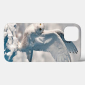Coques Case-Mate iPhone Hibou blanc décollant de la neige (Verso (horizontal))