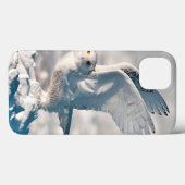 Coques Case-Mate iPhone Hibou blanc décollant de la neige (Verso (horizontal))