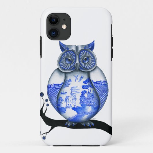Coques Case-Mate iPhone Hibou bleu de saule (Dos)