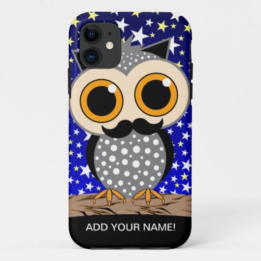Coques Case-Mate iPhone hibou drôle de moustache (Dos)