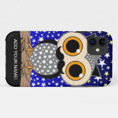 Coques Case-Mate iPhone hibou drôle de moustache (Dos (Horizontal))