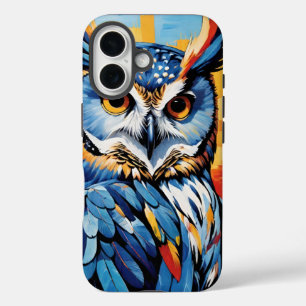Coques iPhone 16 Hibou en denim bleu