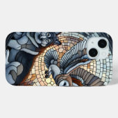 Coques Case-Mate iPhone Hibou et loup Mosaic Ai Art (Verso (horizontal))