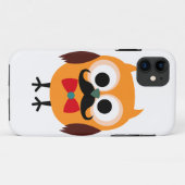 Coques Case-Mate iPhone Hibou masculin avec la moustache noire (Dos (Horizontal))