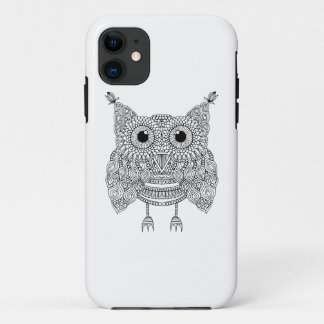 Coque iPhone 11 Hibou mignon de griffonnage