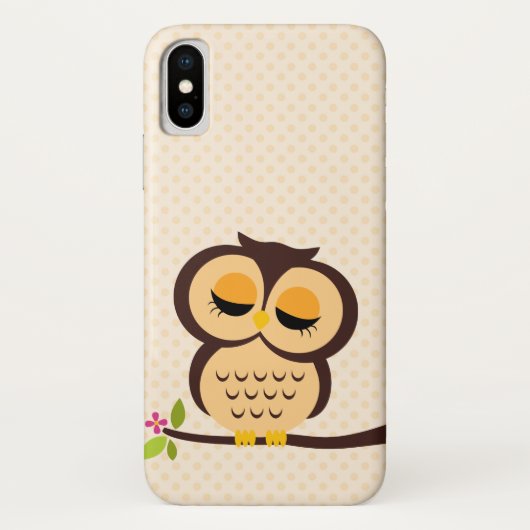Coques Case-Mate iPhone Hibou orange adorable (Dos)