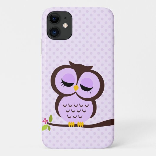 Coques Case-Mate iPhone Hibou pourpre adorable (Dos)