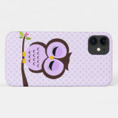 Coques Case-Mate iPhone Hibou pourpre adorable (Dos (Horizontal))