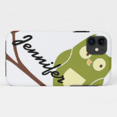 Coques Case-Mate iPhone Hibou vert mignon avec le cas nommé de l'iPhone 5 (Dos (Horizontal))