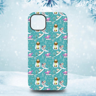 Coque Pour iPhone 14 Plus Hiboux adorables profitant d'une journée d'hiver