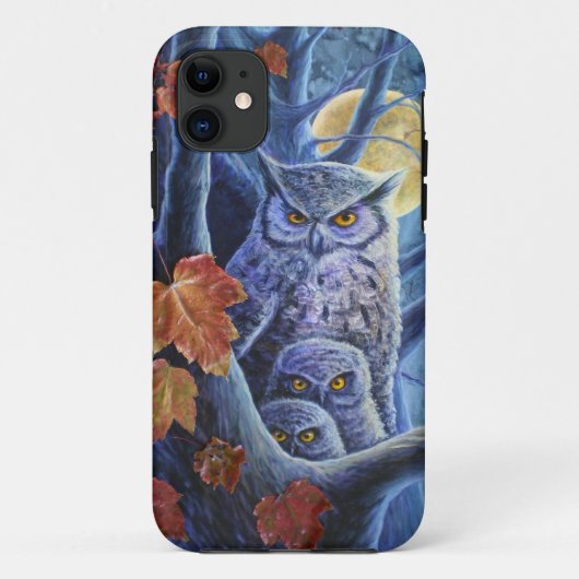 Coques Case-Mate iPhone Hiboux de lune de récolte (Dos)
