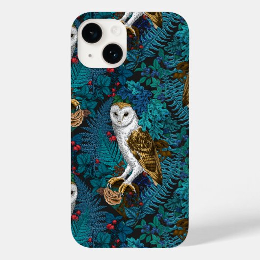 Coques Case-Mate iPhone Hiboux, fougères, chêne et baies 3 (Verso)