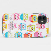 Coques Case-Mate iPhone Hiboux mignons de Litte personnalisés (Dos (Horizontal))
