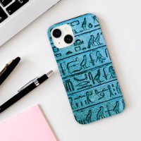 Hiéroglyphes égyptiens anciens bleu iPhone 14 Coqu