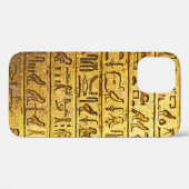 Coques Case-Mate iPhone Hiéroglyphes égyptiens anciens - Jaune (Verso (horizontal))