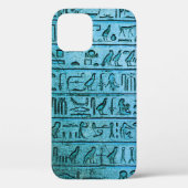 Coques Case-Mate iPhone Hiéroglyphes égyptiens antiques Blue iPhone 12 Coq (Verso)