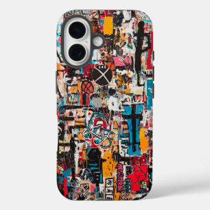 Coques iPhone 16 Hiéroglyphes électriques Grafitti Art Phone Case