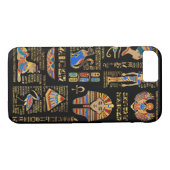 Coques Case-Mate iPhone Hiéroglyphes et divinités égyptiens en noir (Dos (Horizontal))