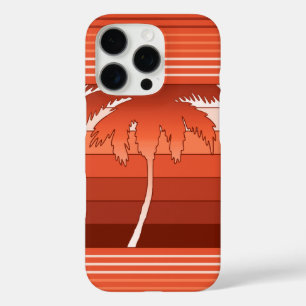 Coques iPhone 16 Pro Hilo Palmiers hawaïens Corail rayé