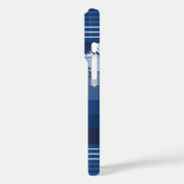 Coques Case-Mate iPhone Hilo Palmiers hawaïens rayés bleu (Verso / Gauche)
