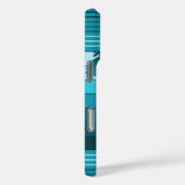 Coques Case-Mate iPhone Hilo Palmiers hawaïens rayés Turquoise (Verso / Droite)