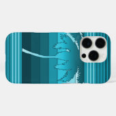 Coques Case-Mate iPhone Hilo Palmiers hawaïens rayés Turquoise (Verso (horizontal))