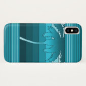 Coques Case-Mate iPhone Hilo Palmiers hawaïens rayés Turquoise (Dos (Horizontal))