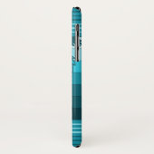 Coques Case-Mate iPhone Hilo Palmiers hawaïens rayés Turquoise (Dos/Gauche)