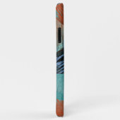 Coques Case-Mate iPhone Hip Turquoise Blue Mint Green Orange Brushstrokies (Dos/Droite)
