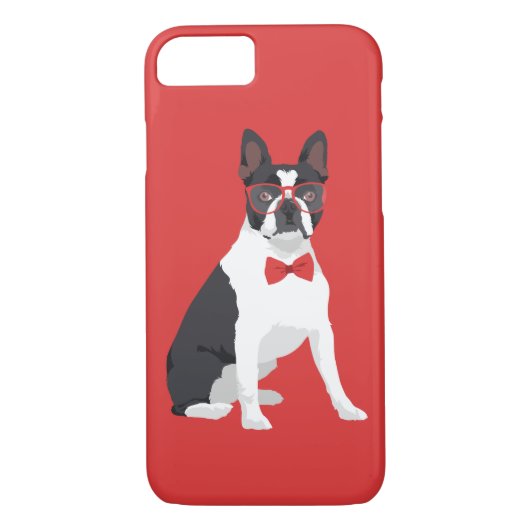Coques Case-Mate iPhone Hippie Boston Terrier avec les verres et la (Dos)