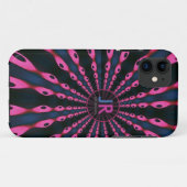 Coques Case-Mate iPhone Hippie 'delica Funk rose bleu monogramme (Dos (Horizontal))