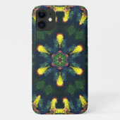 Coques Case-Mate iPhone Hippie psychédélique jaune bleu et vert (Dos)