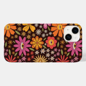Coques Case-Mate iPhone Hippie Psychédélique les années 70 Fleurs Super Mo (Verso (horizontal))