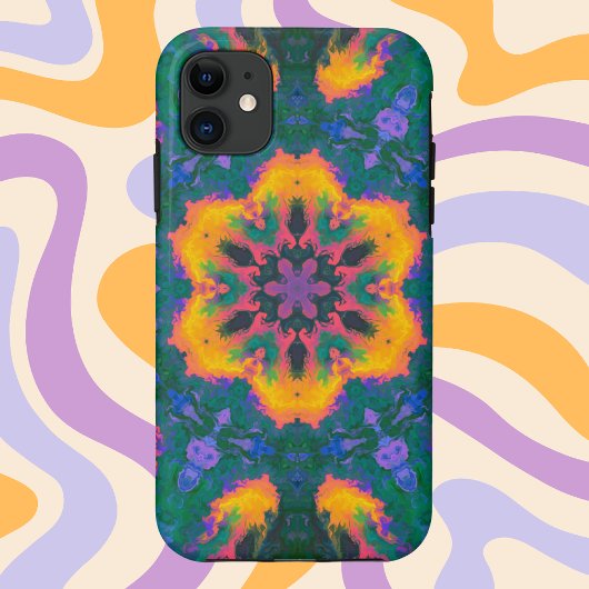 Coques Case-Mate iPhone Hippie psychédélique orange et violet