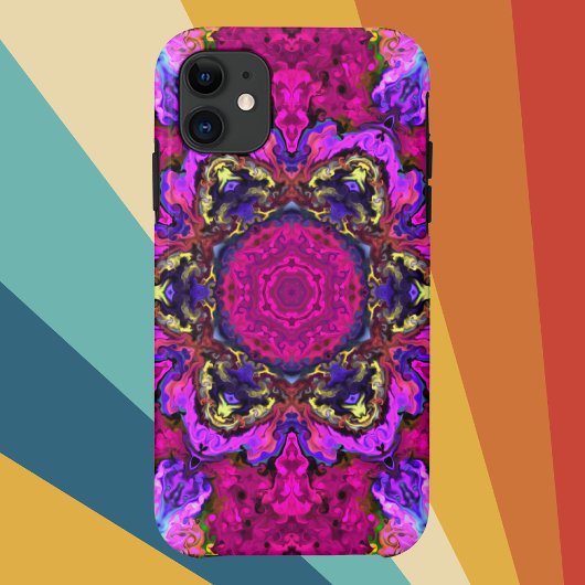 Coques Case-Mate iPhone Hippie psychédélique rose jaune et orange