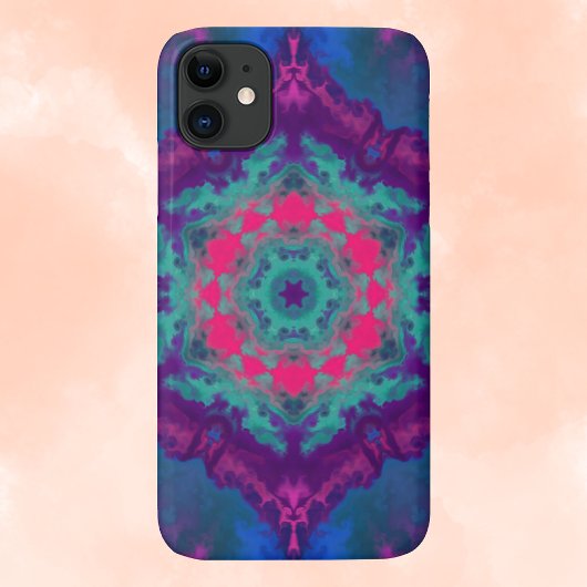 Coques Case-Mate iPhone Hippie psychédélique violet, bleu et rose