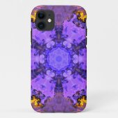 Coques Case-Mate iPhone Hippie psychédélique violet et jaune (Dos)