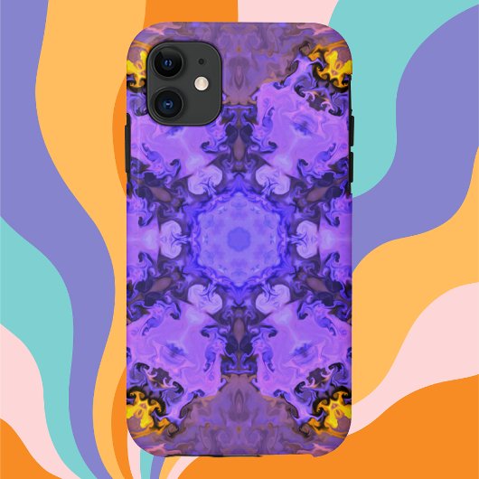 Coques Case-Mate iPhone Hippie psychédélique violet et jaune