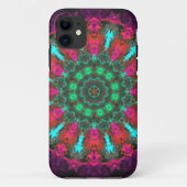 Coques Case-Mate iPhone Hippie psychédélique violet rose et Turquoise (Dos)