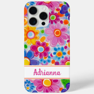 Coque iPhone 15 Pro Max Hippie Rétro Groovy Floral Personnalisé