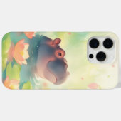 Coques Case-Mate iPhone Hippo étang floral caché dans la forêt (Verso (horizontal))